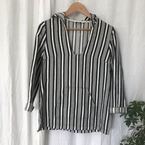 Trina Turk Striped Twill Tunic Hoodie
